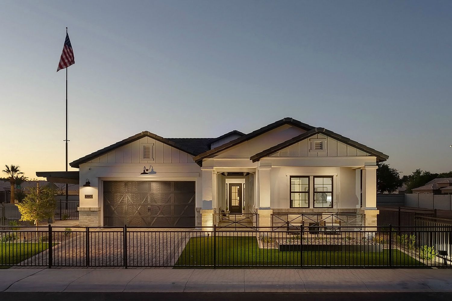 Exterior of the Encanto Residence Six model home by Blandford Homes in north Mesa